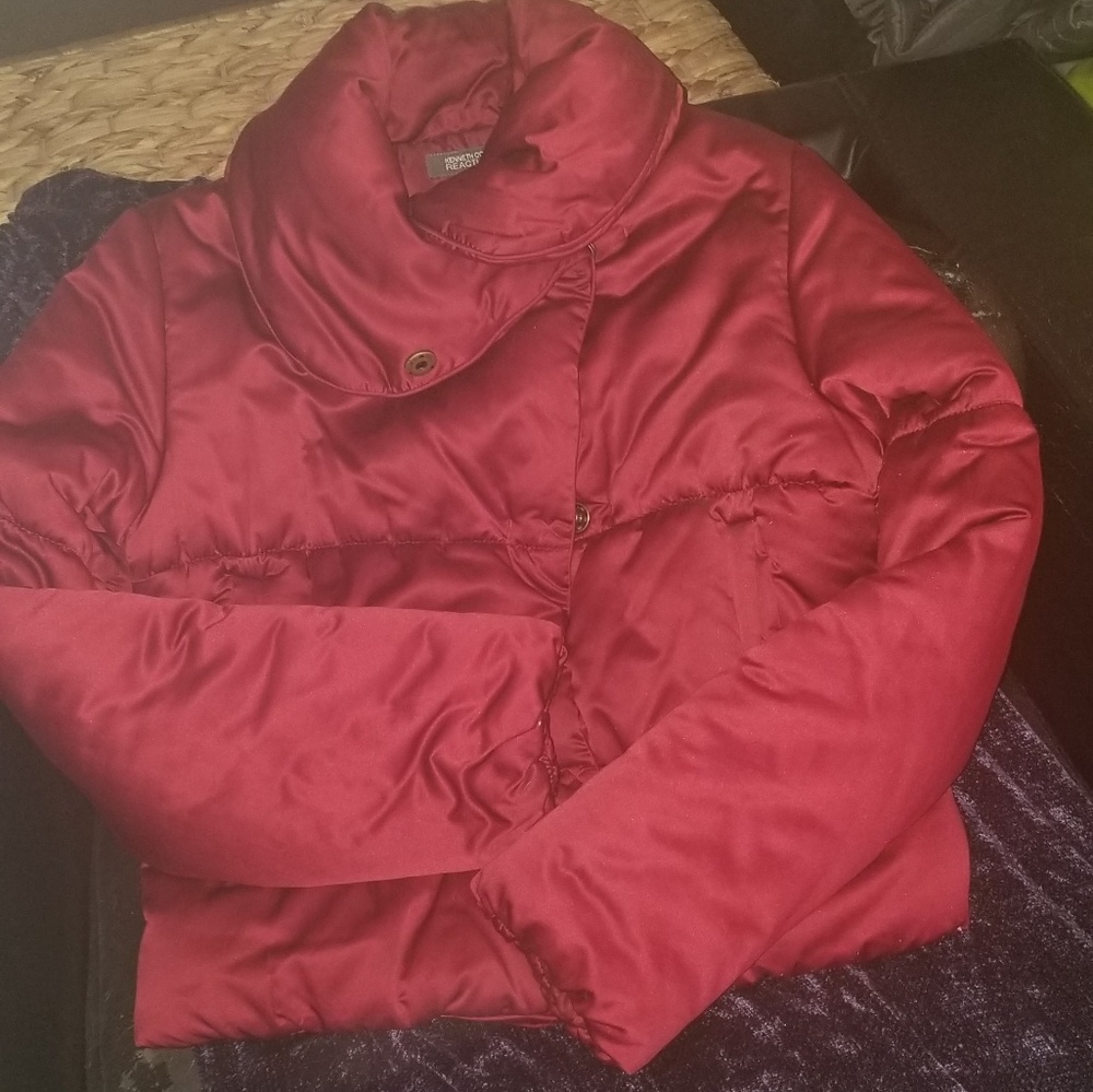Burgandy Red Kenneth Cole Puffer Coat sz small